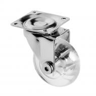 Ролик мебельный GTV Brazylia d50 мм h-64 мм повортный без стопора прозрачный (колесо для мебели) упаковка 4 шт KM-RD-50-SF