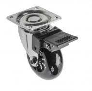 Ролик мебельный GTV Brazylia d35 мм h-50 мм повортный с стопором черный (колесо для мебели) упаковка 20 шт KM-RD-35-CF-20