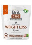 Корм сухий для усіх порід Brit Care Hypoallergenic Weight Loss з кролятиною 1 кг