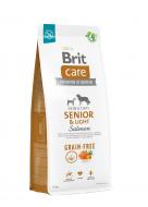 Корм сухий беззерновий для усіх порід Brit Care Grain-free Senior & Light з лососем 12 кг