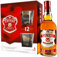 Віскі Chivas Regal 12 років + 2 склянки 0,7 л