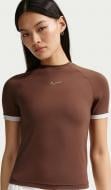 Майка Nike W NK SS FITTED TOP GLS IO1291-216 р.XL коричневый