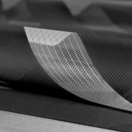 Ролета мини день-ночь Rollotex с фиксацией под наклон черная с белой сеткой 45x150 см