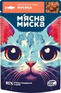 Корм влажный для котов М'ясна миска кусочки в соусе с лососем 100 г