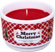 Свеча керамическая 70х50 красная Рождество 220 г. Admit Pako-If