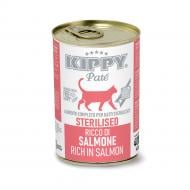 Корм вологий для стерилізованих котів KIPPY з лососем, паштет, ж/б 400 г