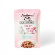 Корм вологий для котів Natural Kitty Chunk, шматочки курки та тунця у соусі, пауч 85 г