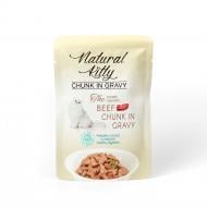 Корм вологий для котів Natural Kitty Шматочки курки та тунця з яловичою печінкою у соусі 85 г