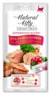 Крем Natural Kitty зі смаком тунця лосося та журавлини 4х12г