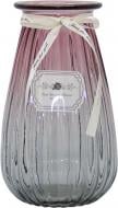 Ваза скляна CRYSTAL Crystal Rose 19 см 21 см рожево-сіра 83000004/2_YBCG-MT-4