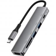 Док-станция Acefast J18 titanium grey (6974316285939)