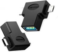 Адаптер Vention USB 3.1 Type-C / USB 3.0 OTG AF / microUSB BM черный (CDIB0)