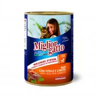 Корм вологий для котів Morando MigliorGatto Паштет з телятиною та морквою, ж/б 400 г