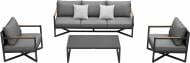 Комплект меблів HIGOLD LAGO столик + 3-х місна софа + 2 крісла графіт