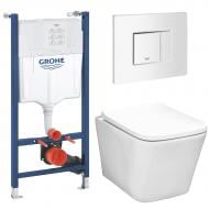 Комплект інсталяції Grohe Grohe QuickFix Solido, унітаз EGO Logic TORNADO, клавіша EVEN біла