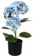 Композиция искусственная гортензия в черном пластиковом горшке REAL TOUCH 43 см Inari