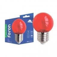 Лампа светодиодная Feron красная прозрачная 1 Вт G45 E27 230 В LB-37