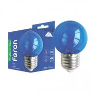Лампа светодиодная Feron синяя прозрачная 1 Вт G45 E27 230 В LB-37