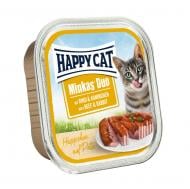 Корм влажный для взрослых кошек HappyCat Minkas Duo Sch.Rind + Kaninchen 100 г