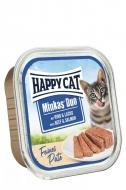 Корм влажный для взрослых котов HappyCat Minkas Duo Sch.Rind + Lachs 100 г