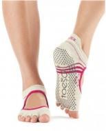 Носки Toesox BELLARINA GRIP HT-LBE р.S бежевый с красным