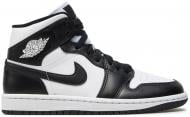 Кроссовки женские демисезонные Jordan AIR JORDAN 1 MID DV0991-101 р.38,5 черно-белые