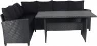 Комплект мебели Indigo из искусственного ротанга СКАРЛЕТТ (стол 140x80x67 см + угловой диван) графит