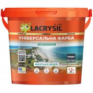 Фарба універсальна акрилова гумова Lacrysil Морська Вежа мат RAL 7024 графіт 1,2 кг