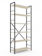 Стеллаж металлический 1850x850x300 мм Меткас антрацит дерево полки 6 шт. крашенный