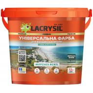 Фарба універсальна акрилова гумова Lacrysil Морська Вежа мат RAL 6005 морська зелень 12 кг