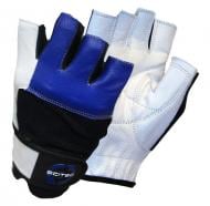 Перчатки атлетические Scitec Nutrition power blue with wrist wrap р. XL белый с синим