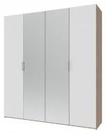 Шкаф гардеробный Doros Норман 2000x540x2200 мм фасад белый/зеркало каркас дуб сонома