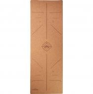 Коврик для йоги и фитнеса Даріана 183х61х0,4 см Разметка бежевый