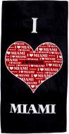 Полотенце I Love Miami 75x150 см черный с красным