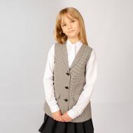 Жилет для девочки Эдельвика р.140 бежево-серый 03-24/00 Жилет для девочки Эдельвика р.140 бежево-серый 03-24/00