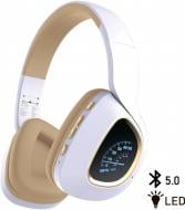 Наушники Promate Bavaria Bluetooth 5 LED white (bavaria.white)