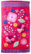 Полотенце Клумба коралловая с лиловым бордюром 75x150 см