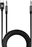 Переходник Promate AuxLink-CM AUX 3.5 мм to USB-C + AUX 3.5 мм 1,2 м черный (auxlink-cm.black)