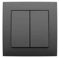 Выключатель проходной двухклавишный Efapel Logus без подсветки графит 21101 TIS