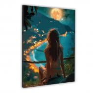 Картина по номерам Девушка и ночной город 40x50 см Santi