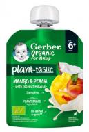 Пюре Gerber Organic манго та персик з кокосовим мусом, 80г.