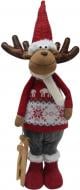Декорация новогодняя Лось сидячий с санками 62 см