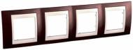 Рамка четырехместная Schneider Electric Unica Plus горизонтальная терракот MGU6.008.551