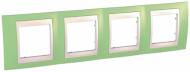 Рамка четырехместная Schneider Electric Unica Plus Apple green горизонтальная светло-зеленый MGU6.008.563
