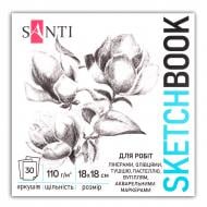 Скетчбук Santi Flowers 18х18 см 743204