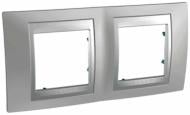 Рамка двухместная Schneider Electric Unica Top горизонтальная матовый никель MGU66.004.039