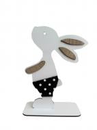 Декорация пасхальная Забава Кролик в черных шортах в точку 21x15 см