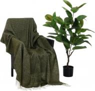 Плед ONTARIO 71S 140x200 см зеленo-белый Vladi