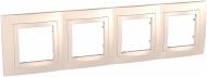 Рамка четырехместная Schneider Electric Unica горизонтальная кремовый SDD312804