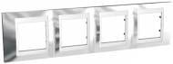 Рамка четырехместная Schneider Electric Unica Top горизонтальная хром MGU66.008.810